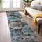 World Rug Gallery Contemporary Floral Design Non Shedding Soft Area Rug 2' x 7' Blue 400BLUE2x7 - alternate 1